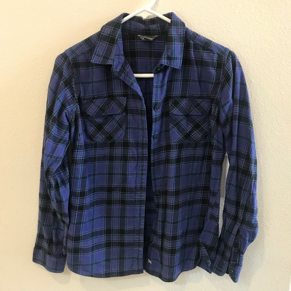 Eddie Bauer, blue flannel, size small